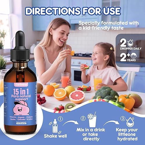 Miniatura 4 de Limpieza de Parásitos para Humanos y Niños, Limpieza de Parásitos para Niños, Gotas Líquidas de Desintoxicación de Zeolita, Fórmula de Limpieza y