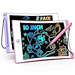 TEKFUN 10in 2 Pack LCD Writing Tablet Coloring Doodle Board Drawing Sketch Pad for Kids with Anti-Lost Stylus, Car Trip Educational Kids Toys Birthday for 3 4 5 6 7 Girls Toddlers
