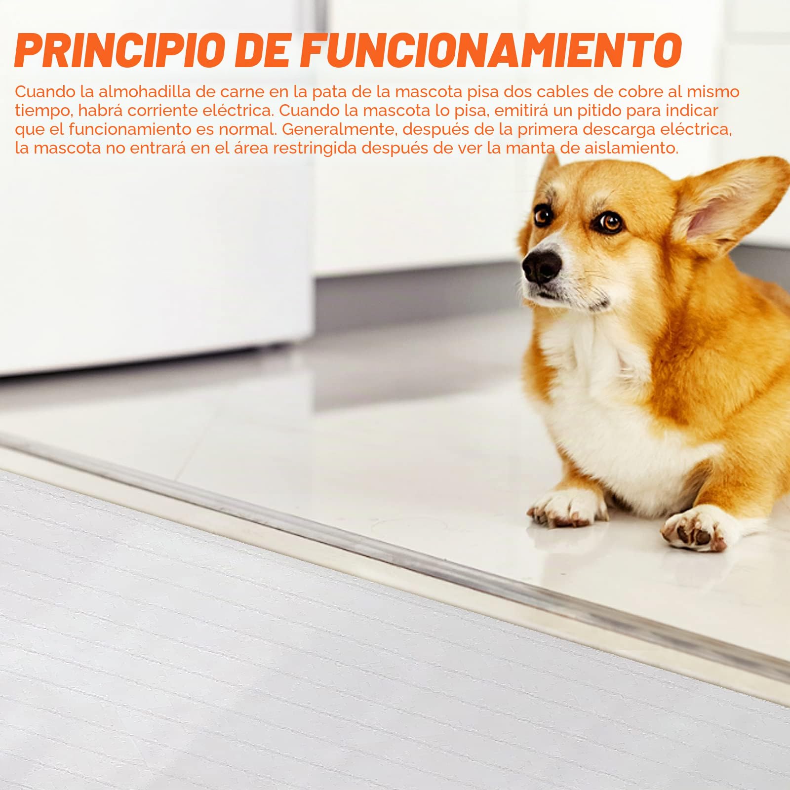 Alfombrilla de protección para mascotas, almohadilla de descarga eléctrica como repuesto para rejilla de espinas, almohadillas de entrenamiento para repeler mascotas(122 x 50,5 cm (20 x 48 pulgadas)