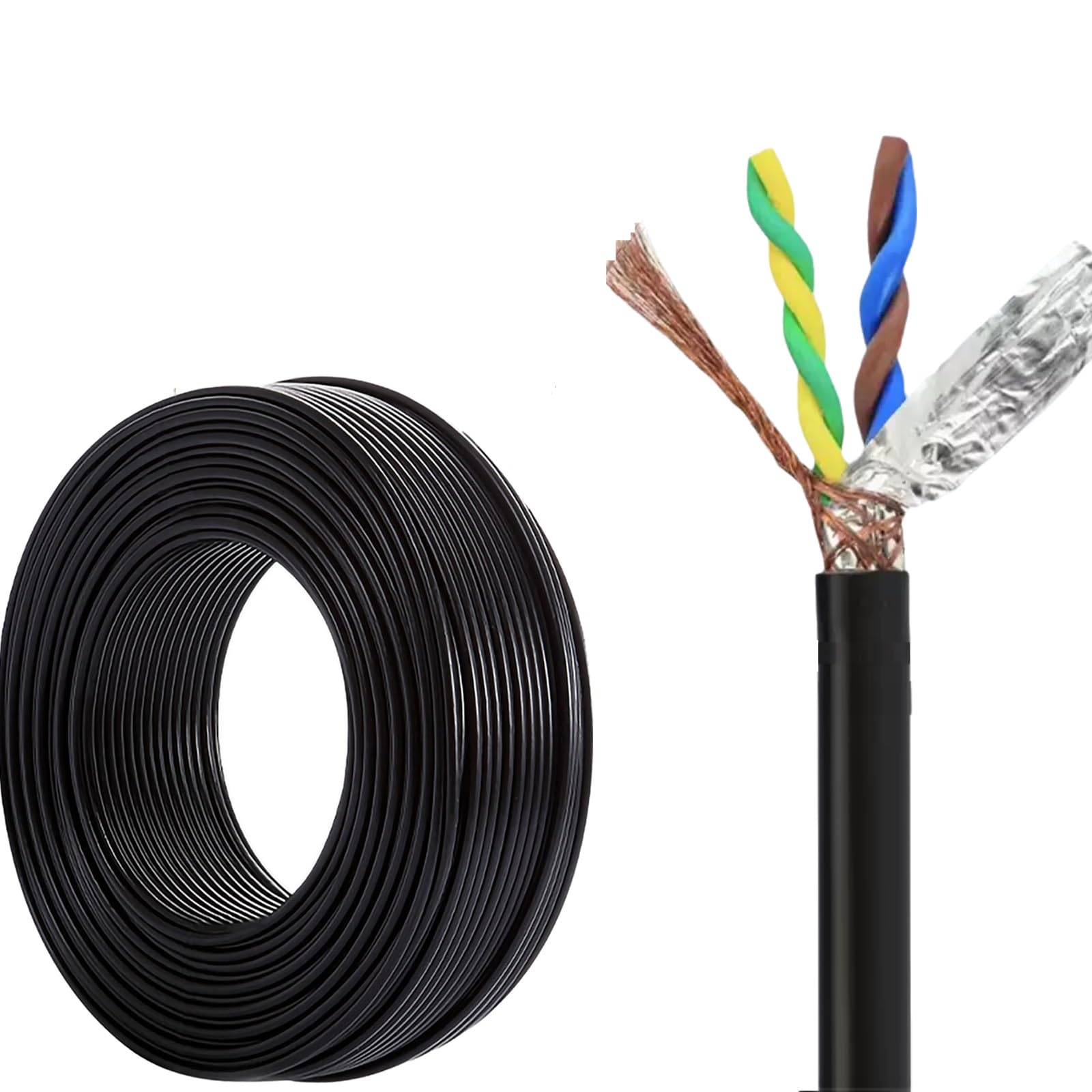 Câble automatisation RVVSP blindé 4 conducteurs 300V isolé PVC souple - 8