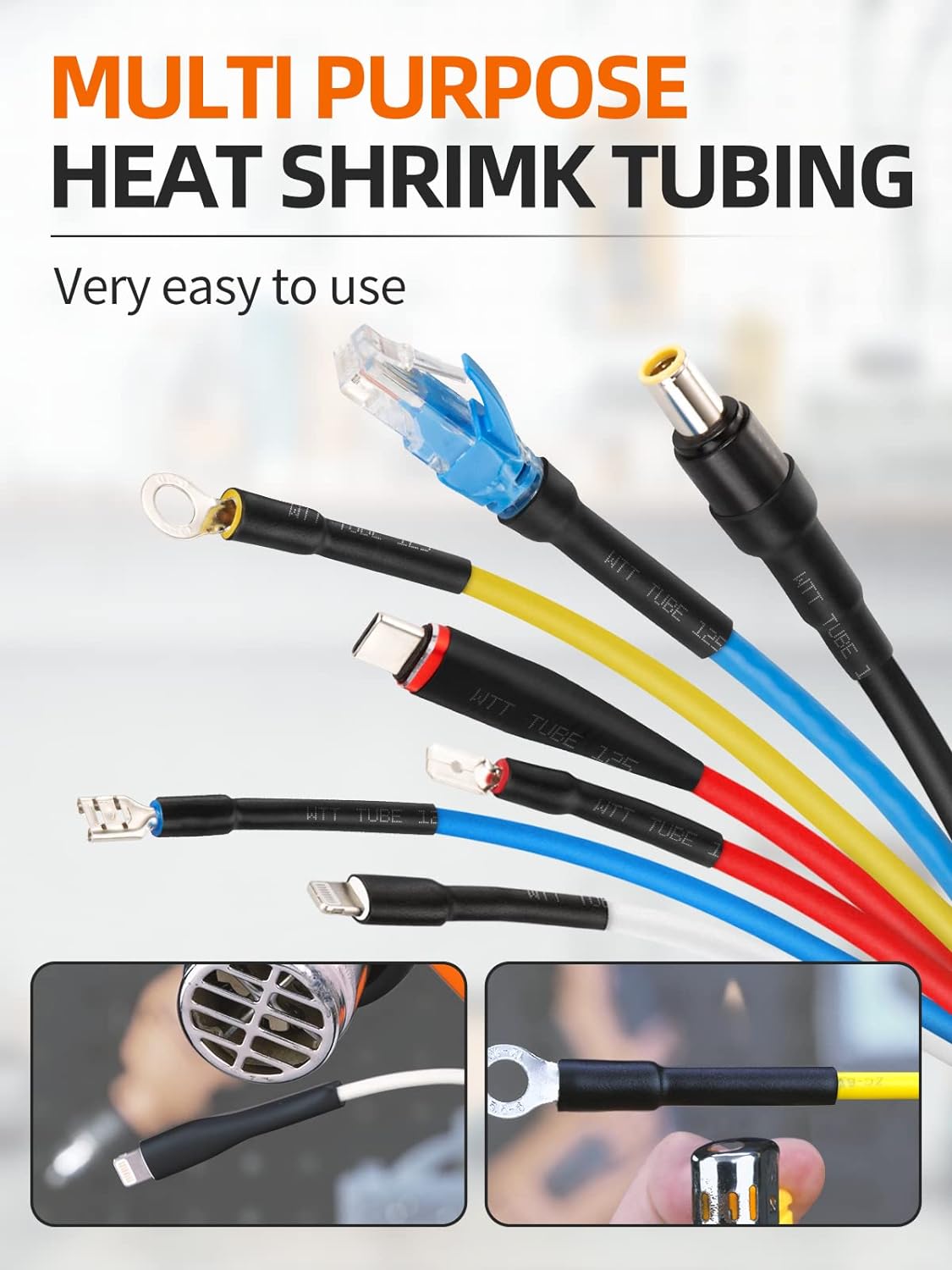 900pcs Heat Shrink Tubing Black,Eventronic Heat Shrink Tube Wire Shrink Wrap Ratio 2:1, Safe and Easy, Eco-Friendly Material,Electric Insulation Heat Shrink Tube Kit with Box: Industrial & Scientific