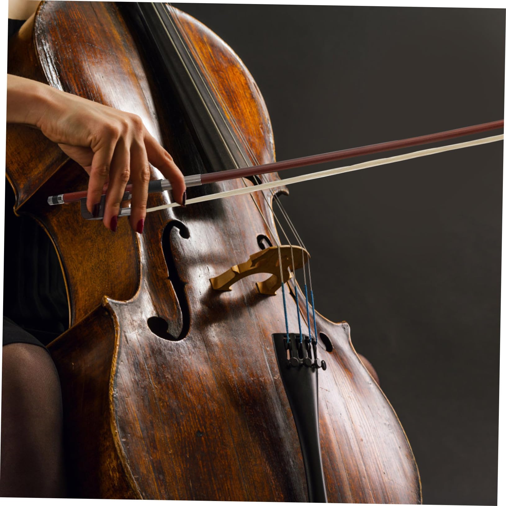 Archetto per Violoncello in Legno Brasiliano Crini | Studenti e Principianti, Marrone Semplice, Applicazione Facile, Tono Gradevole