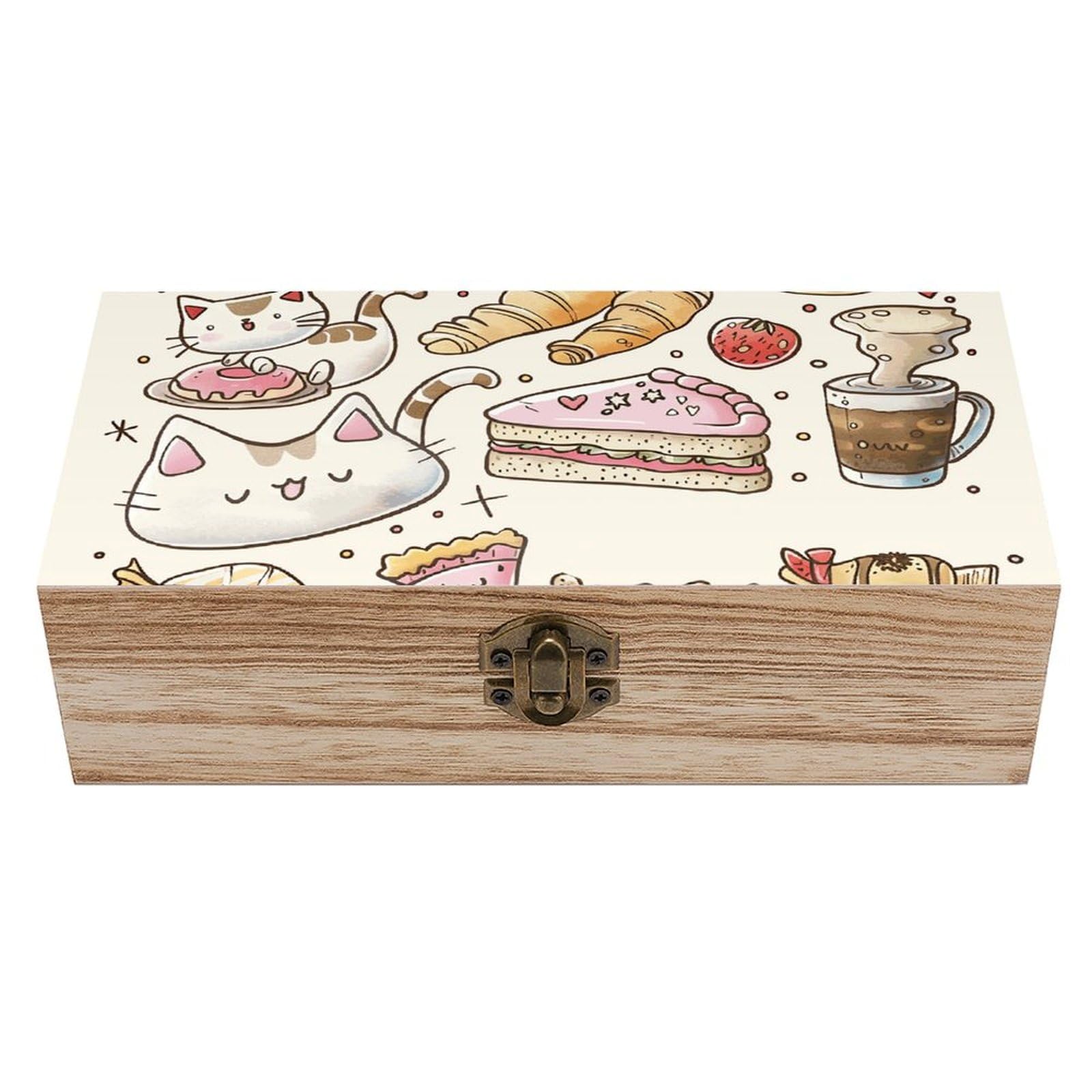 Boîte en bois de rangement pour souvenirs et décoration de table chaleureuse