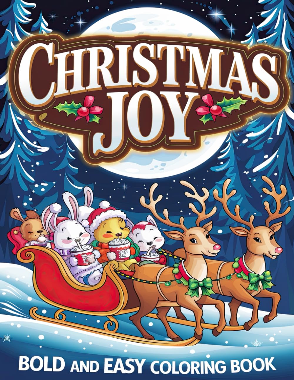 Christmas Joy Coloring Book: Heartwarming Christmas Scenes for Stress Relief