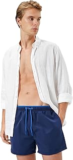 KOTON mens Drawstring Pocket Detail Short Swimtrunks