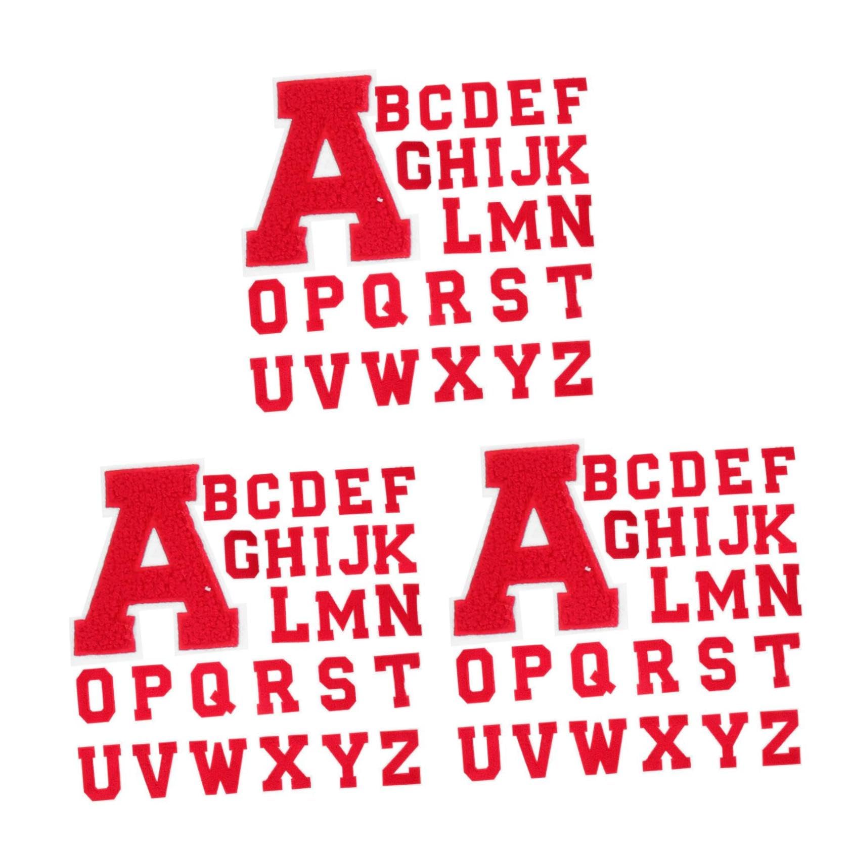 Operitacx 3 series Parches De Chenilla Con Bordado De Letras Para Chaqueta Ropa Sombreros Parches Decorativos Para Coser Parches Para Ropa Con Letras Abrigos 26 piezas x 3