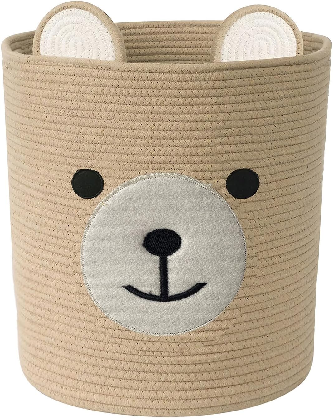 Bear Basket for Nursery, Baby Baskets for Storage, Baby Shower Baskets, Laundry Basket, Storage Hamper for Children Kids Toy Plant Indoor Corner (Brown)