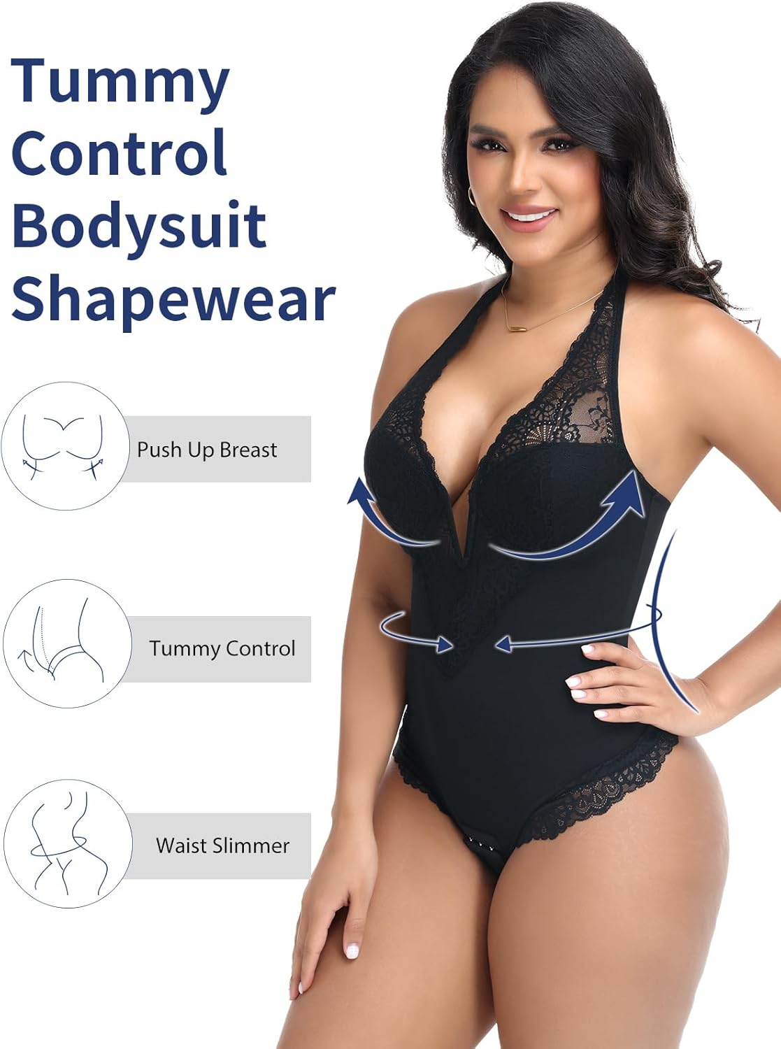 SHAPERIN Sexy Lace Bodysuits for Women Tummy Control Shapewear Built in Bras Corset Body Suit Going Out Outfits - Image 4