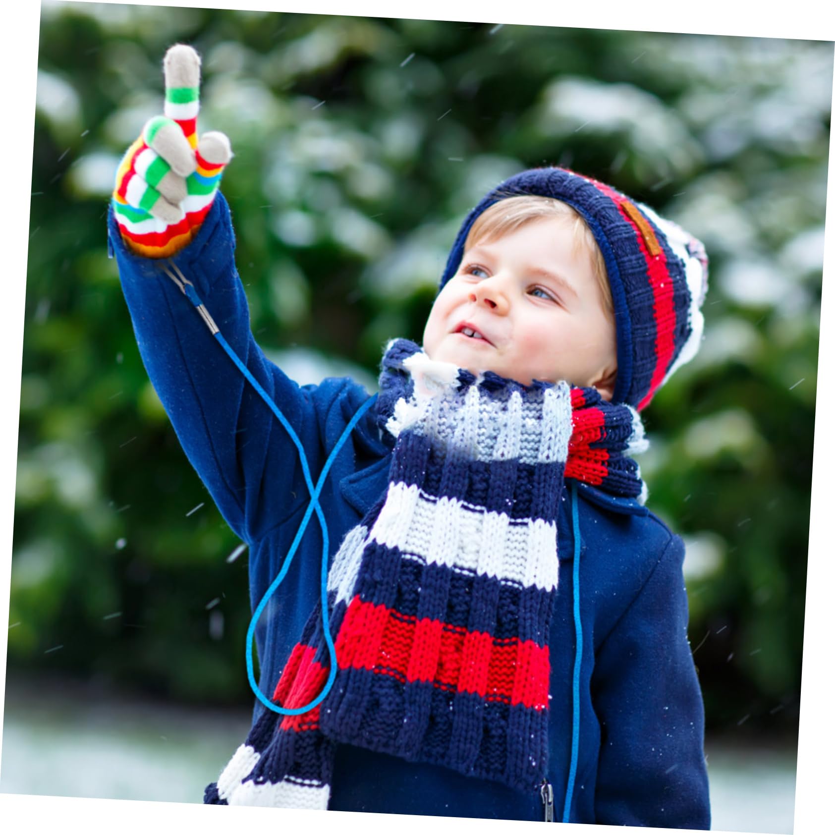 TEHAUX 6 Pcs Kids Glove Lanyard Lost Glove Rope Mitten Clips Suspenders for Boys