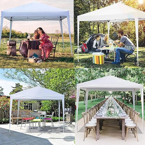 Vista 19 de Tienda de campaña de playa de 10 x 10 pies, tienda de campaña para exteriores, carpa para bodas, fiestas, tienda de campaña blanca instantánea
