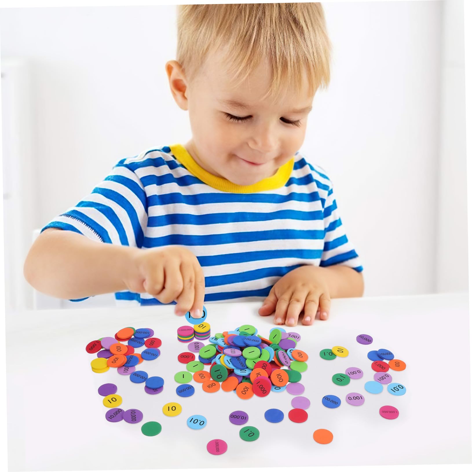 5 Set Dischi Posizionale Colorati in Eva Kit Didattico Per Apprendimento Matematica Educativo Per Dischi Numerici Resistenti E Sicuri 300 Pezzi*5