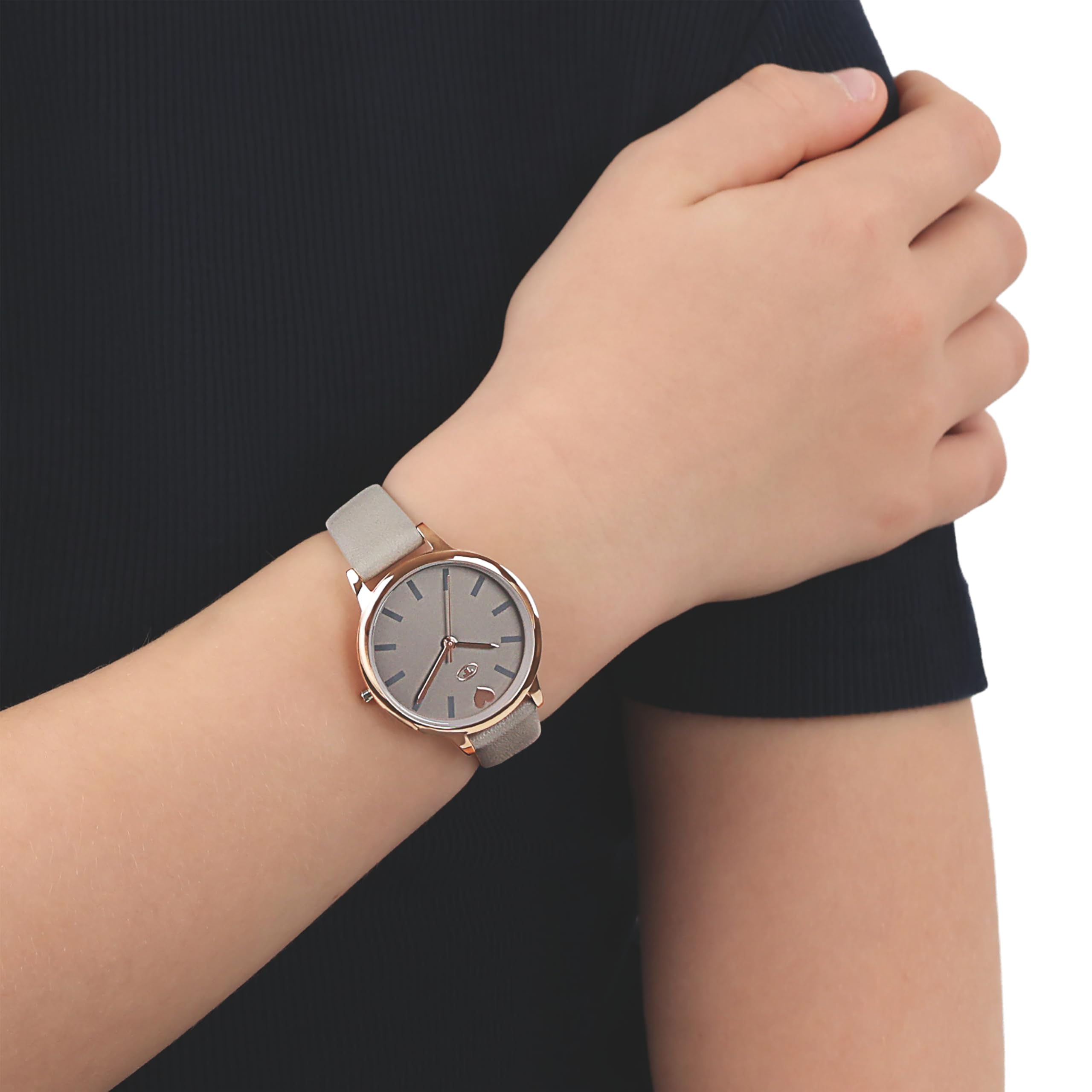 TOM TAILOR - Mädchen Quarz Armbanduhr - Alloy Gehäuse - Kunstleder Armband - Wasserdicht 3 Bar - Herz Design