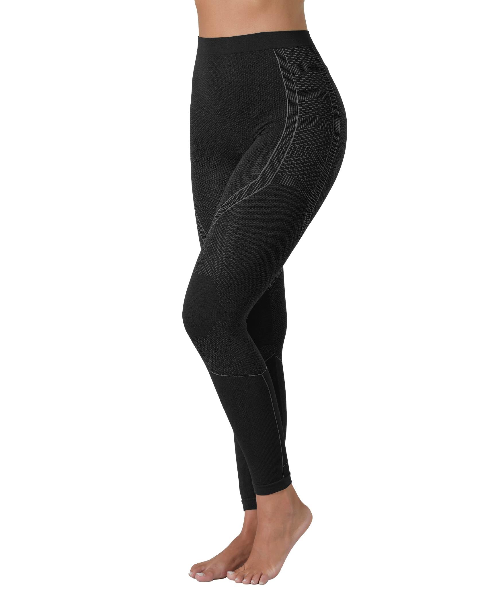 Risalti Women's Anthracite Thermal Leggings Energy - Leggings Breathable, Thermal Leggings Stretchy, Thermal Underwear Seamless, Winter Leggings Insulated Microfibre - Made In Italy
