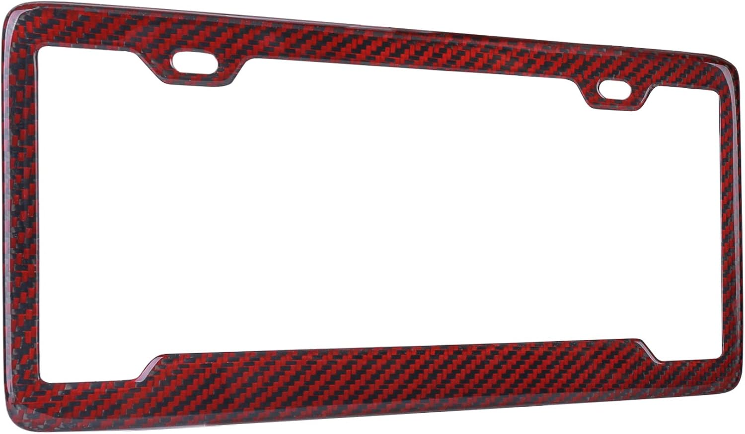 BLVD-LPF OBEY YOUR LUXURY Real 100% Red Carbon Fiber License Plate Frame Tag Cover FF - D with Matching Screw Caps - 1 Frame