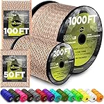 TECEUM Paracord Type III 550 Desert Camo - 100 ft - 4mm - Tactical Rope MIL-SPEC - Outdoor para Cord -Camping Hiking Fishing Gear and Equipment - EDC Parachute Cord - Strong Survival Rope
