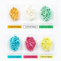 Vista 2 de 100 cuñas dentales de madera Cuñas de madera desechables - Verde (mediano)