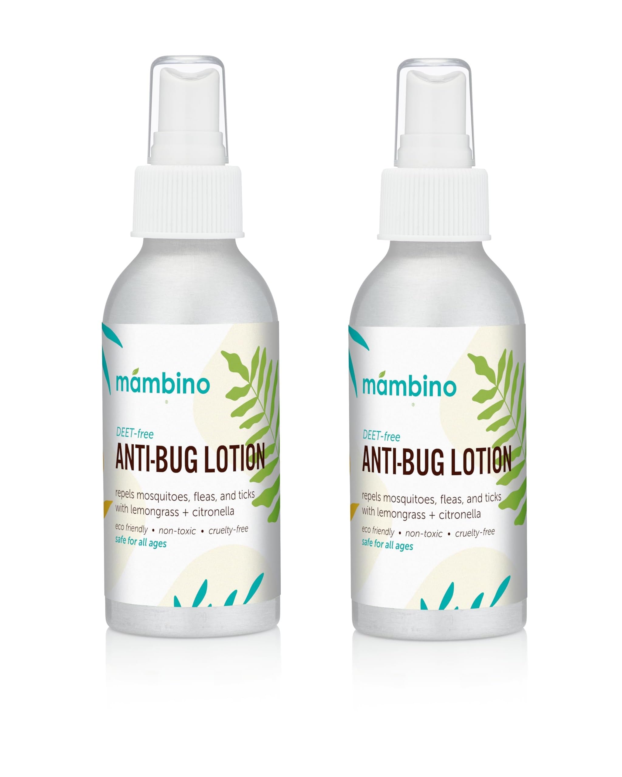 Mambino Organics Anti-Bug Lotion, DEET-Free, Organic Bug Repellent with Essential Oils, Nourishing Travel-Size for Babies, Kids, Adults, Safe for Camping, Outdoors &amp; Sensitive Skin, 4oz (Pack of 2)