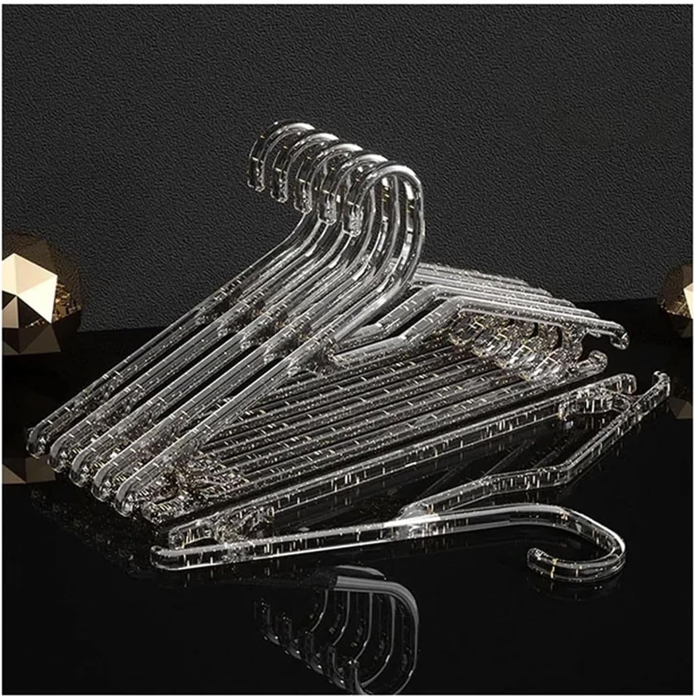 Kids Coat for Closet 10pcs Clear Acrylic Clothes Racks Non Slip Glitter Suit Hanger for Suit Coat Sweater Jacket Blouse Dress Home Dorm Closet Hangers Dorm