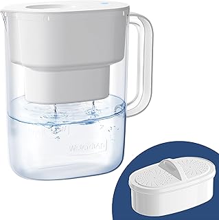 Waterdrop Lucid Wasserfilter Kanne mit 1×90-Tage-Filter, 3,5 l, Reduziert Kalk, Chlor, Blei, Kupfer im Wasser, NSF-zertifiziert, BPA-frei, Weiß (Ersatzfilter: WD-PF-01A Plus)