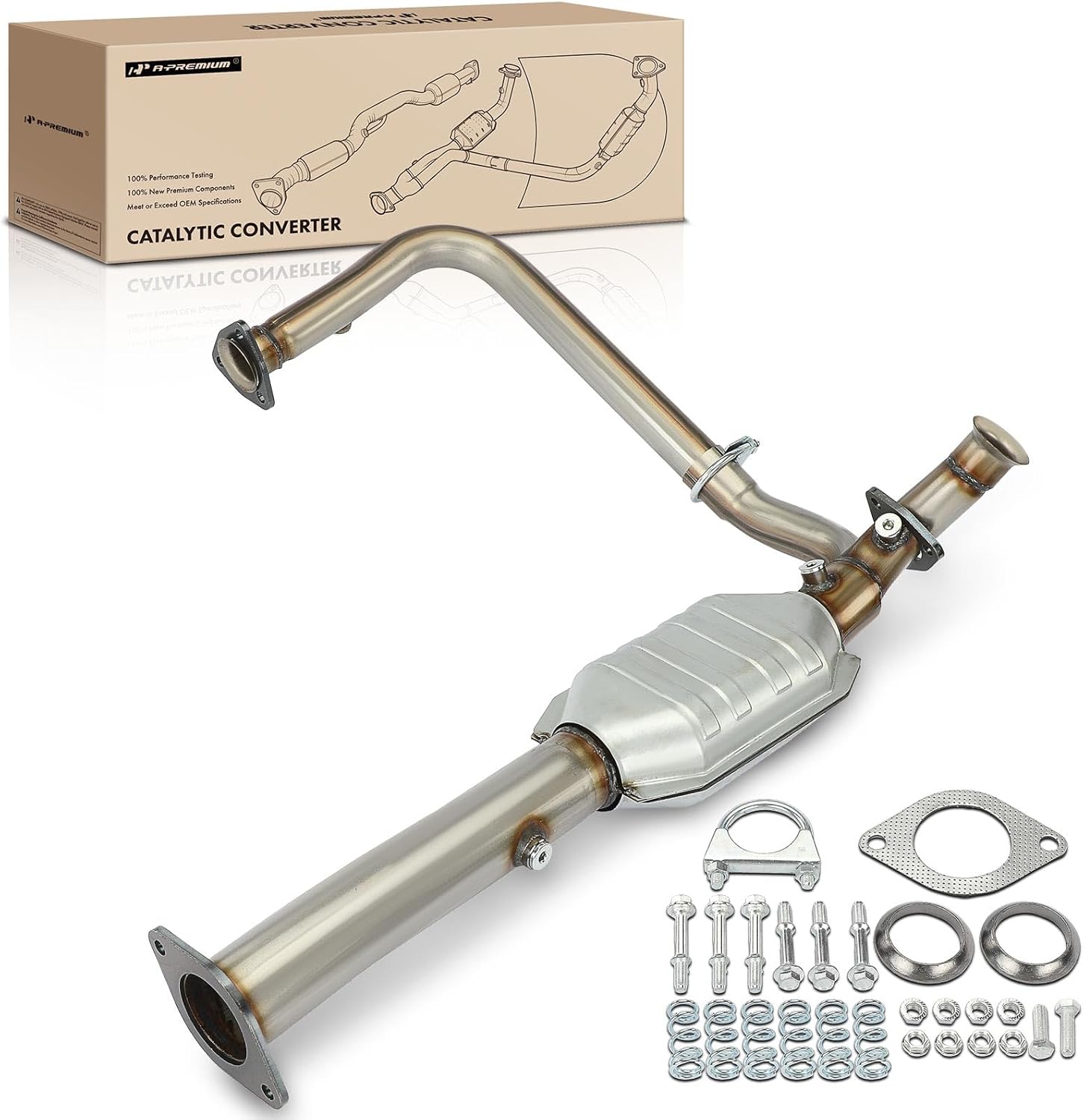 A-Premium Catalytic Converter Direct-Fit Compatible with Chevrolet C1500 C2500 K1500 1996-1998 & GMC C1500 C2500 K1500 1996-1998, K2500 1998, 4.3L 5.0L, EPA Compliant