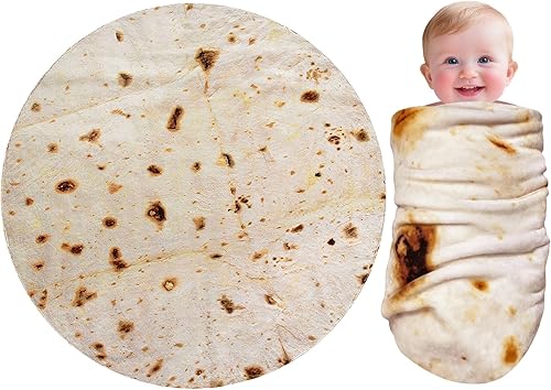 Manta gigante CASOFU con diseño de tortilla de harina, manta de tortilla para tu familia, suave y cómoda manta de franela para adultos (Sherpa