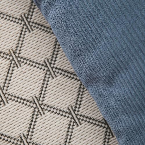 Miniatura 6 de JIAHANNHA Juego de 2 fundas de almohada de terciopelo azul gris de 24 x 24 pulgadas, fundas de cojín cuadradas con diseño de rayas suaves y