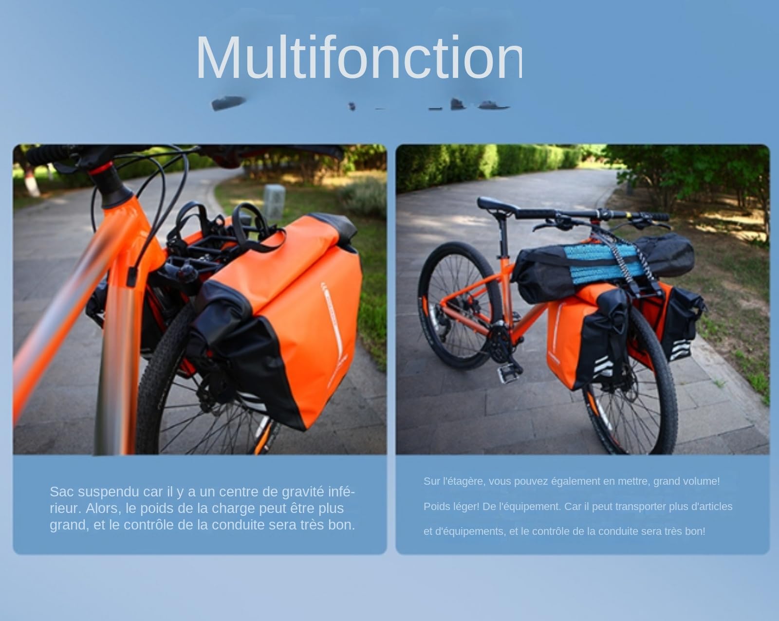 Portaequipajes Delantero Para Bicicleta - Acero Resistente, Soporta 15 Kg, Con Deflector Antideslizamiento