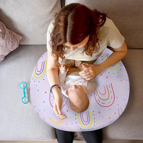 Miniatura 8 de Funda de almohada de lactancia, fundas de lactancia extraíbles para almohadas de lactancia, ajuste elástico y suave para bebés, niñas y niños recién