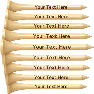 HINFKA 50-1000 PCS Custom Golf Tees, Personalized Engraving Name or Text Bamboo Golf Tee, Customized Bulk Gifts for Golf Enthusiasts Club Golf Players Events