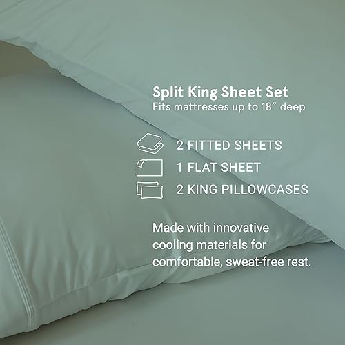 Miniatura 5 de SHEEX - Juego de sábanas Original Performance (tamaño Split King) color negro - Sábanas refrescantes - Eliminación de la humedad - 1 sábana encimera