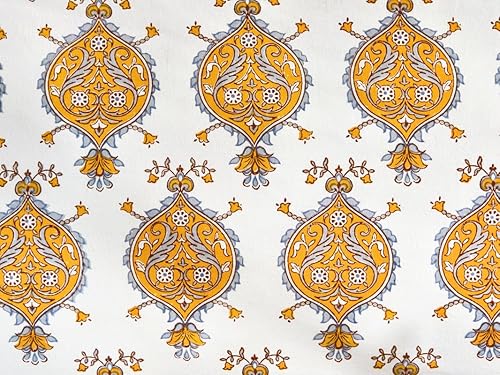 Mantel redondo estampado a mano  Versalles blanco  Principal lujoso 100% algodón, lavable, para decoración del hogar, cocina, café o mesa de comedor