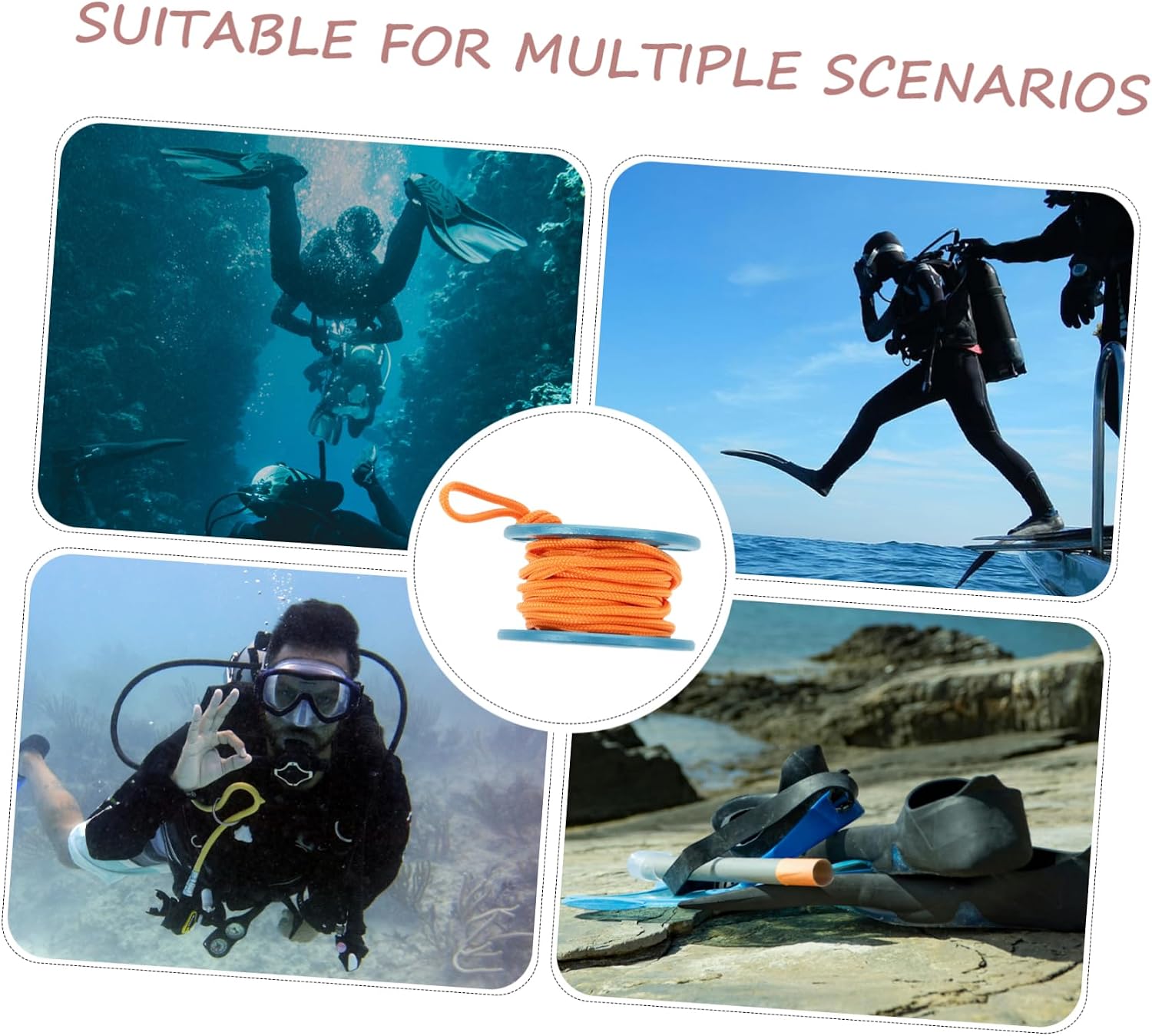BESPORTBLE Diving Spool Line Scuba Diving Reel Finger Spool Compact Night-Light Line Wheel