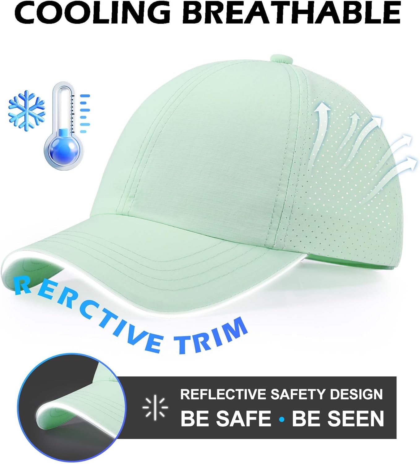 New Updated Girls Criss Cross Ponytail Hat Reflective Baseball Cap Waterproof Quick Dry Summer Sports Hats for Kids Age 7-12 - Image 4