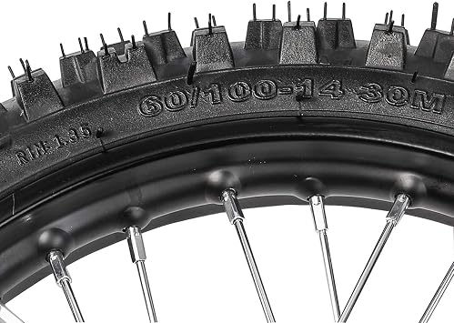 60/100-14 Front and 80/100-12 Rear Disc Brake Wheel Tires Rim With 12mm Bearing for Pit Dirt Bike