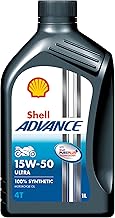 Shell Advance Ultra 4T 15W-50 API SN Fully Synthetic Motorbike Engine Oil (1 L)
