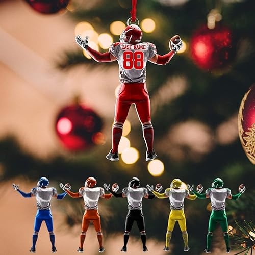 Miniatura 18 de MoonArt Adornos de fútbol personalizados con nombre 2023, adornos personalizados de fútbol de Navidad, adorno colgante para árbol de Navidad