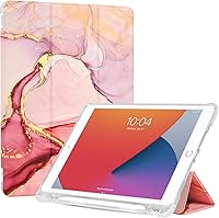 Vista 13 de Funda de 10.2 pulgadas para iPad con soporte para lápiz, funda con activación/suspensión automática para iPad de 9ª/8ª/7ª
