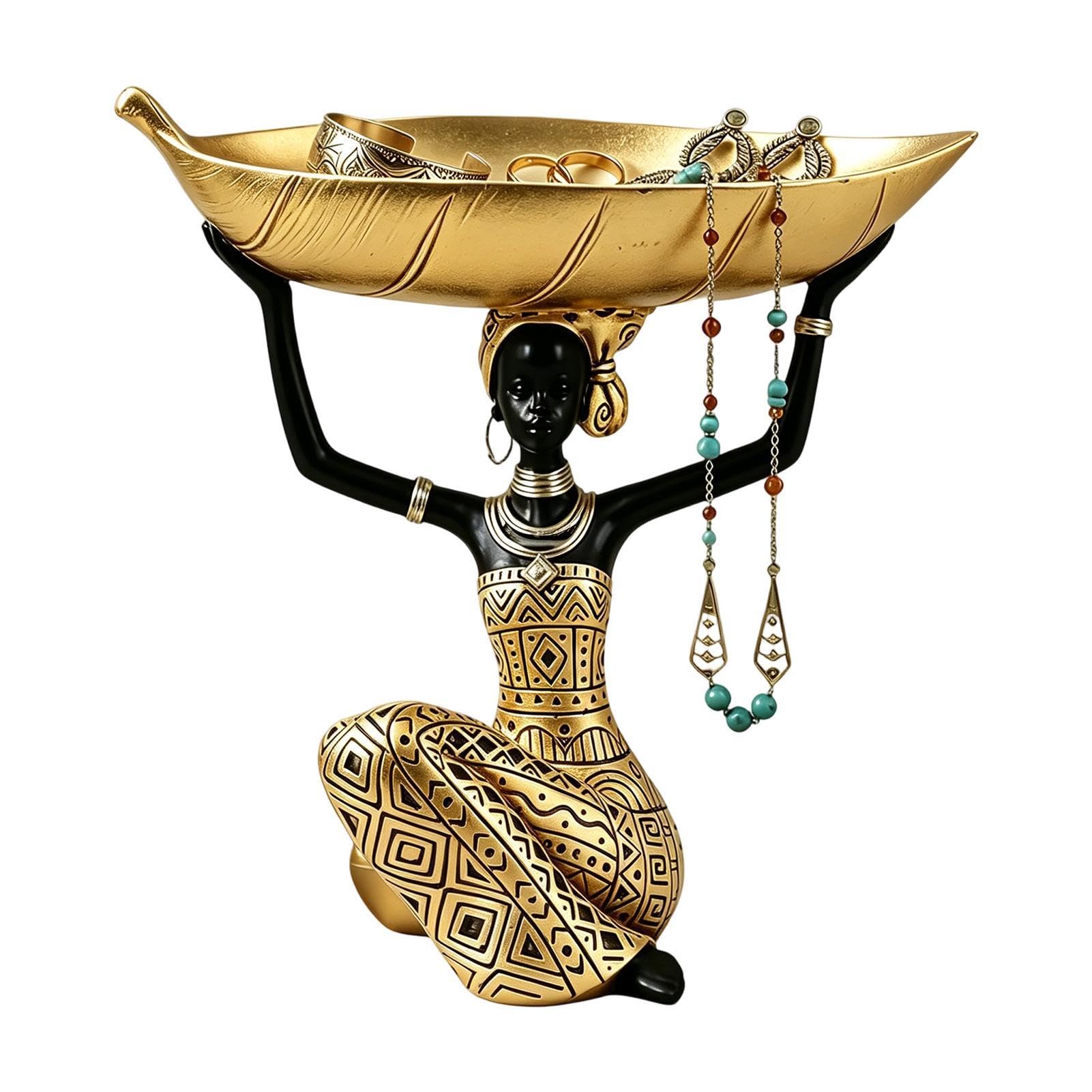 Figura Femenina Resina Coleccionable Estilo Boho Tribal