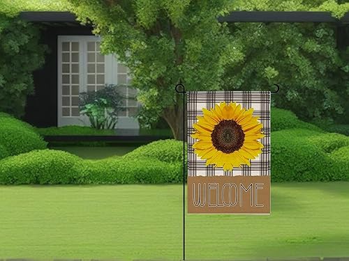 Miniatura 7 de Bandera de jardín de doble cara de 28 x 40 pulgadas  Bandera de jardín de girasol de primavera y verano  Banderas de arpillera grandes de temporada