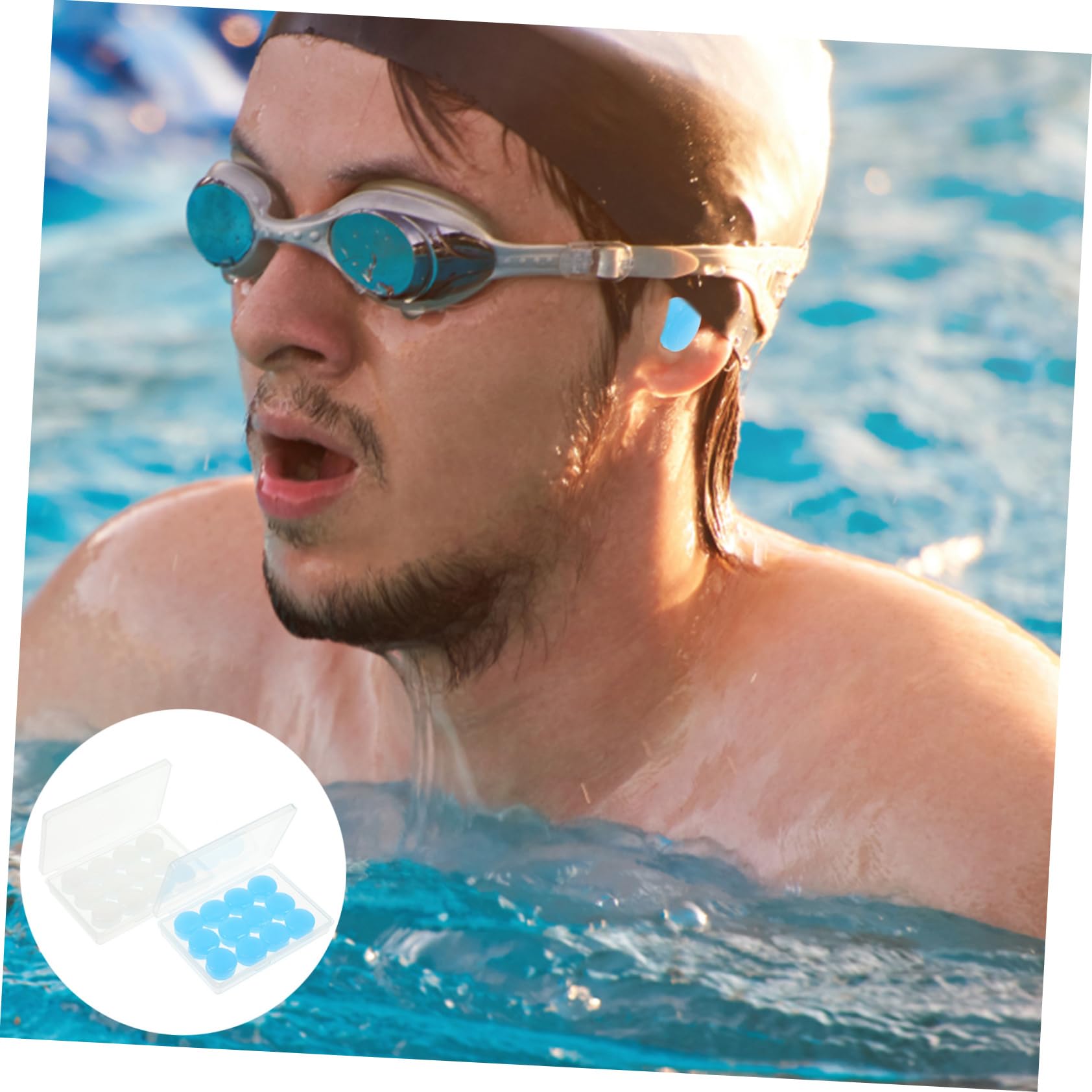 SOESFOUFU Silicone Ear Plugs for Swimming Ear Plugs for Adults Noise Reduction 12 Pairs