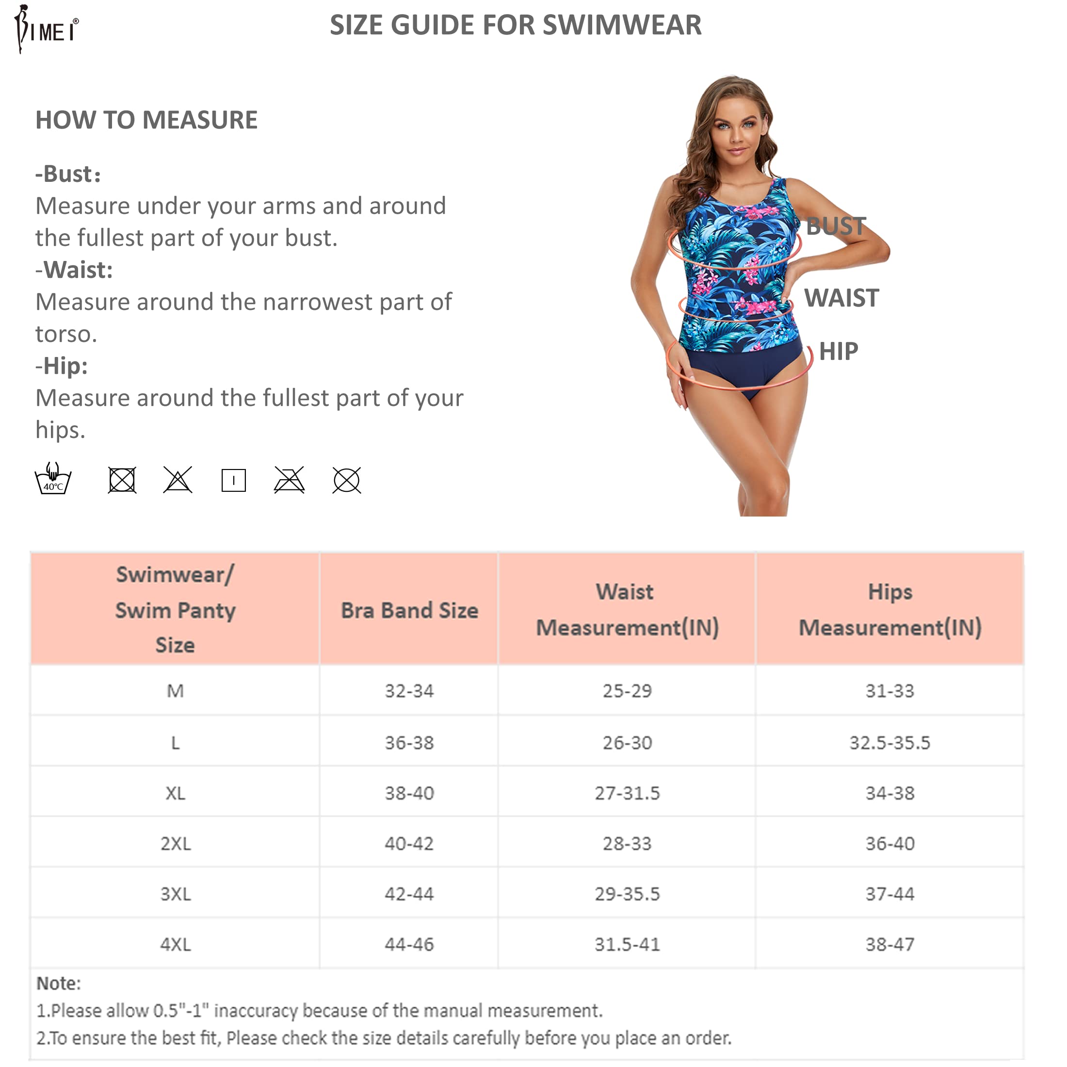 BIMEI Maillot de bain à poches pour mastectomie en silicone pour faux sein, cancer du sein, femme 125