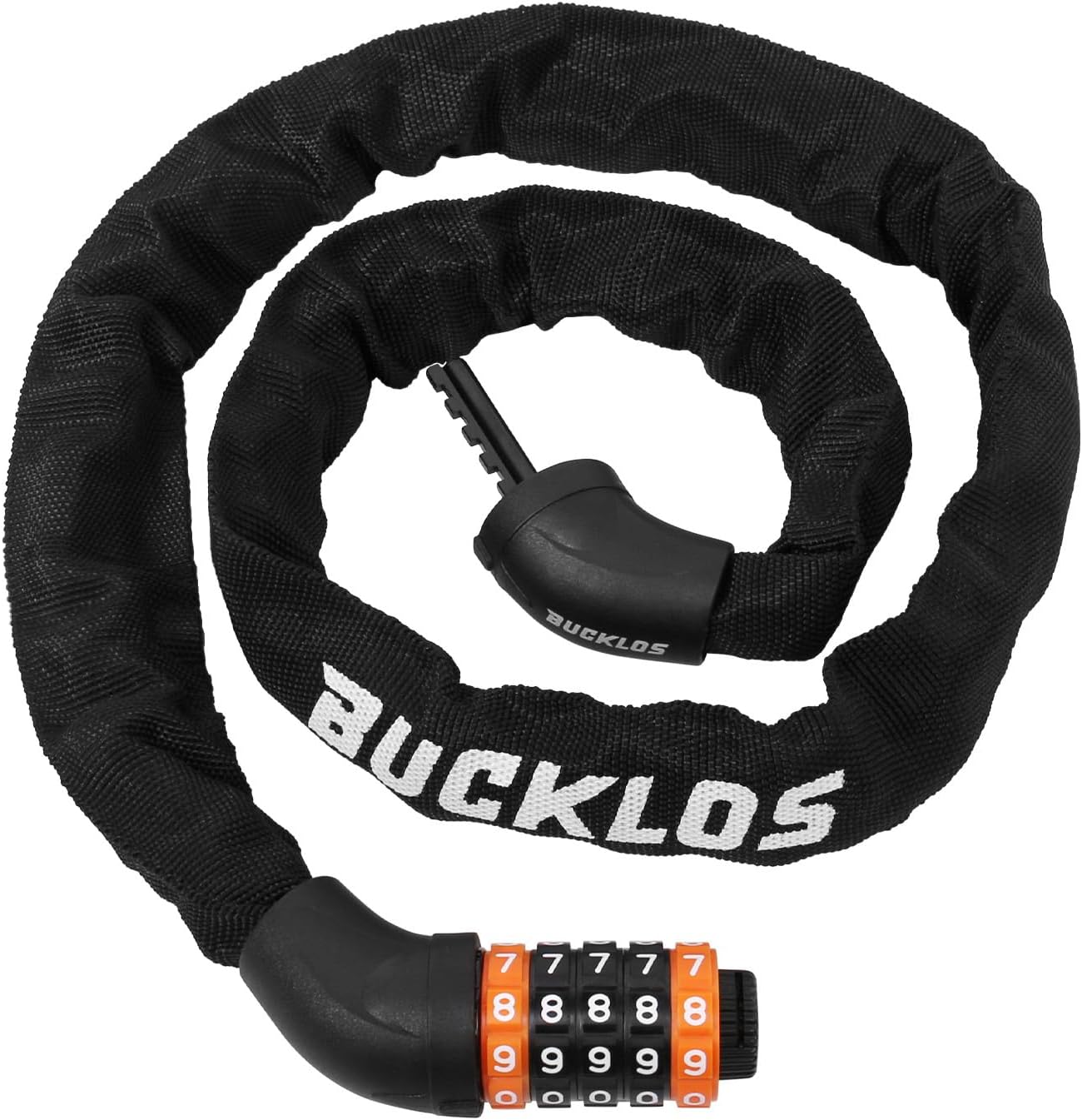 BUCKLOS Bike Chain Lock Heavy Duty Anti Theft 5 Digital Combination Bicycle Locks 3.3Ft/ 4Ft/ 5Ft for Bike Electric Scooter Ebike Motorcycle Door Gate Fence 6mm Thick Black