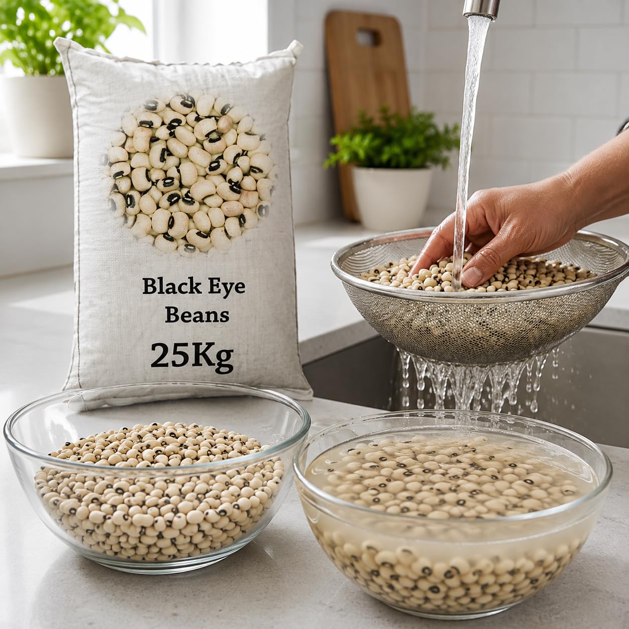 Black Eye Beans 25kg - Fagioli dall'occhio secchi di alta qualità per insalate, stufati e contorni | Ricchi di proteine, fibre e nutrienti; ideali per un'alimentazione sana met Kajal Sticker