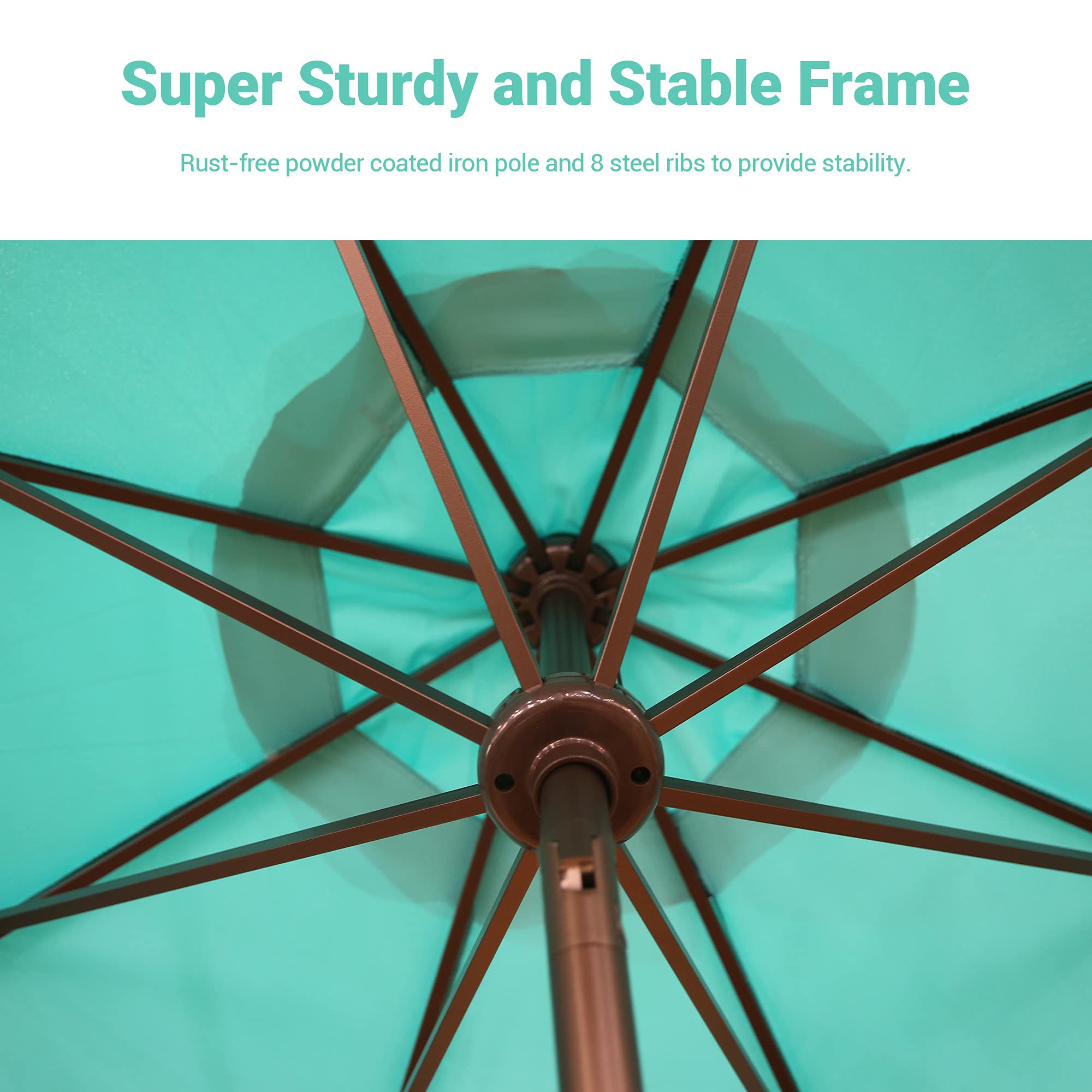 Abba Patio 9ft Patio Umbrella Outdoor Market Table Umbrella with Push