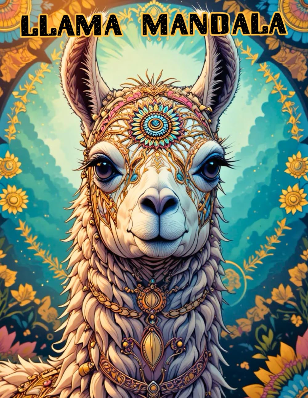 Mindful Llamas: A Mandala Coloring Book for Adult Relaxation and Calmness