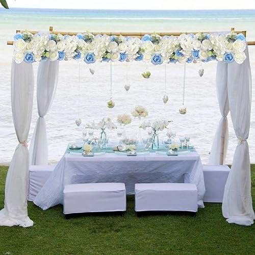 Miniatura 6 de LSFYYDS 19.69x8.66inch Rose Flower Wall Panel,Artificial Flower Panels for Backdrop,Rose Wall Mat for Home Wedding,Party,Bridal Decor (1)