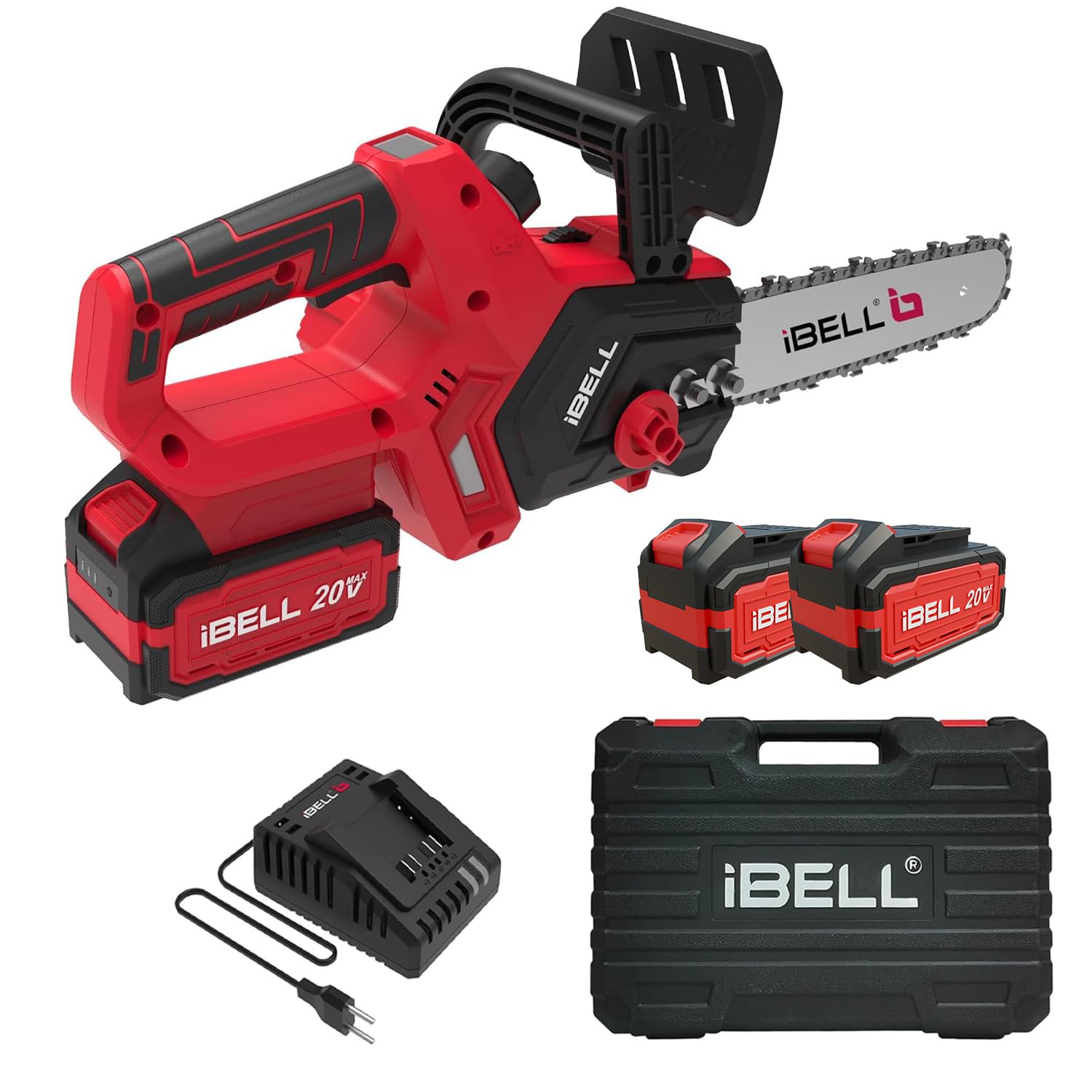 iBELL BS20-12 Cordless Brushless Chainsaw | 1200W | 20V Max | 12” Guide Bar | 2 x 4.0Ah Li-Ion Battery | 4500 RPM | Tree & Branch Cutter with BMC - 12 Months Warranty-image-36