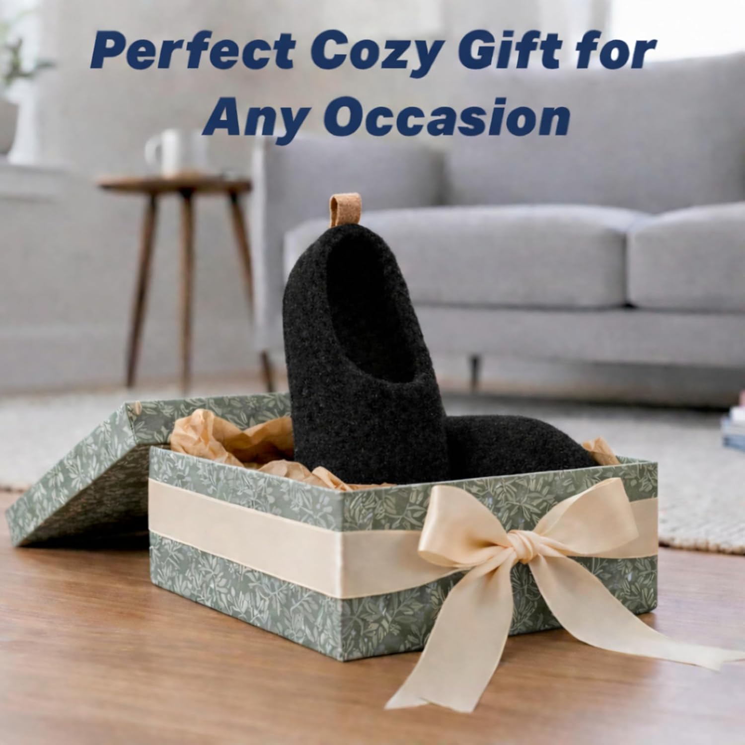 Wool Indoor Slippers - Natural Organic Wool, Genuine Leather Sole, Handmade in Nepal - Cozy, Warm, Soft, Unisex Non-Slip House Shoes for Men & Women - Perfect for Winter Comfort (Black, US Footwear Size System, Adult, Women, Numeric, Medium, 7.5) - Image 7