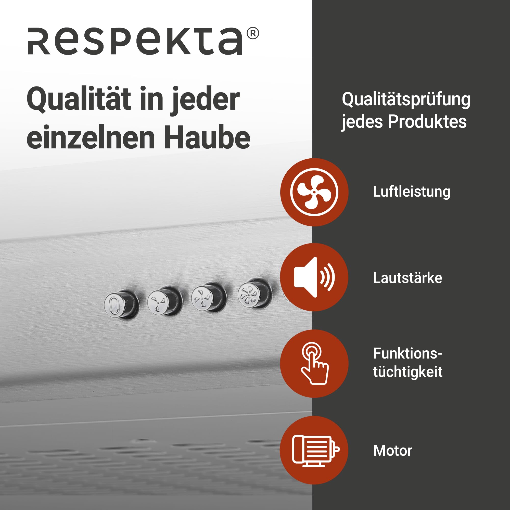 Respekta Sina Unterbauhaube Dunstabzugshaube 50 cm Edelstahl CH500IX-19 Energieeffizienzklasse A+