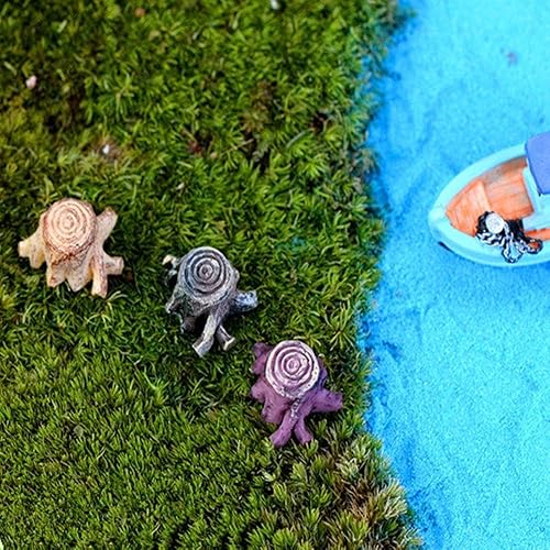 Miniatura 5 de BWESOO 5 piezas de mini tocón de raíz artificial de hadas para jardín, miniaturas, gnomos, musgo, terrarios de resina, manualidades, figuritas para